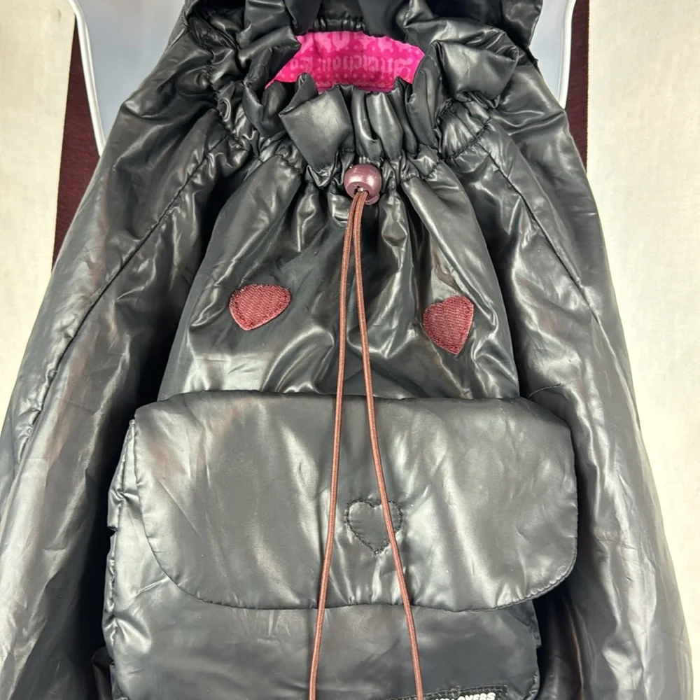Harajuku lovers black nylon puffer backpack y2K polka dot - Picture 2 of 7